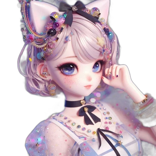 staff, dress, jewelry, face transparent PNG cut-out