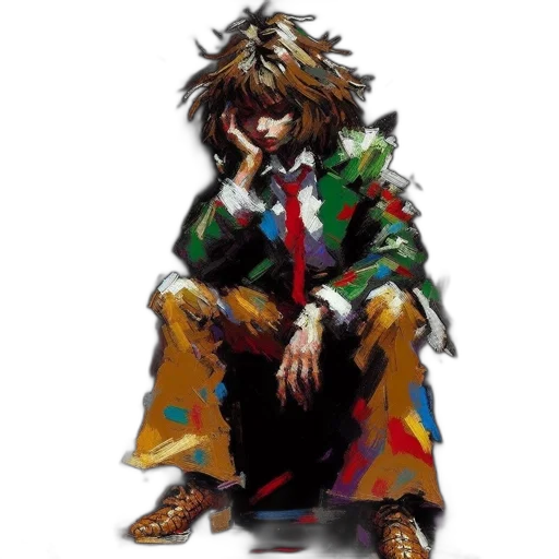jacket, face, concept art, pixel art transparent PNG cut-out