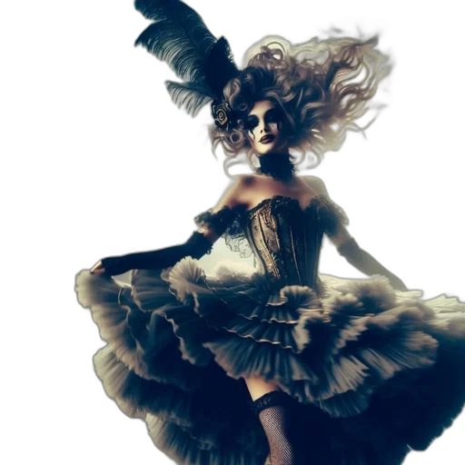 dress, hair, crown, mask transparent PNG cut-out