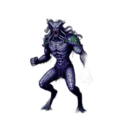 creature, robot, dragon, staff transparent PNG cut-out