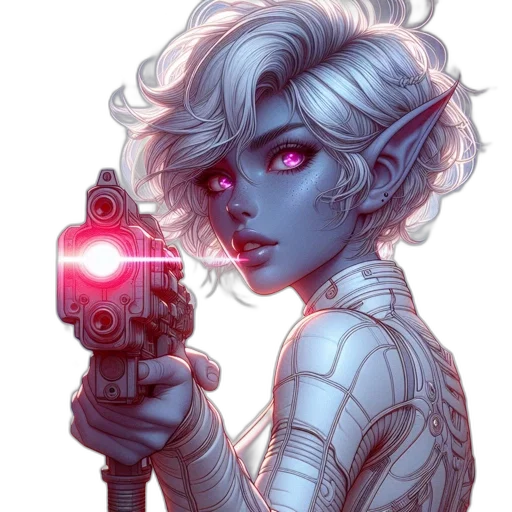 weapon, robot, staff, cyberpunk transparent PNG cut-out