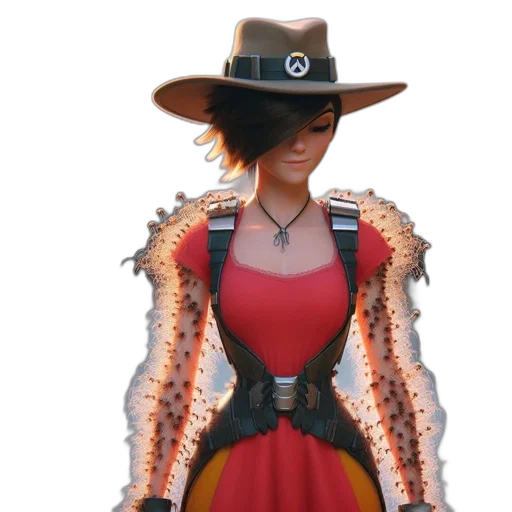 hat, dress, jacket, staff transparent PNG cut-out