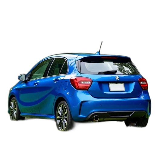 car, 3d render, photorealistic, blue transparent PNG cut-out