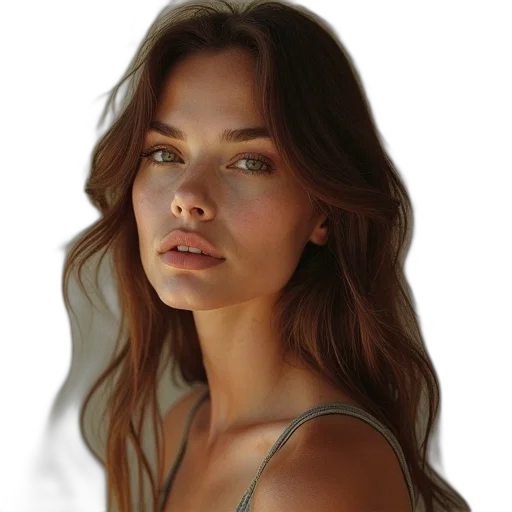 face, dress, jewelry, hair transparent PNG cut-out