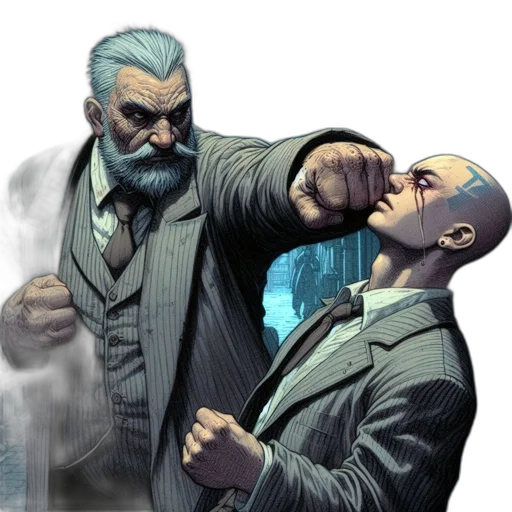 comic book art, concept art, intense, confrontation transparent PNG cut-out