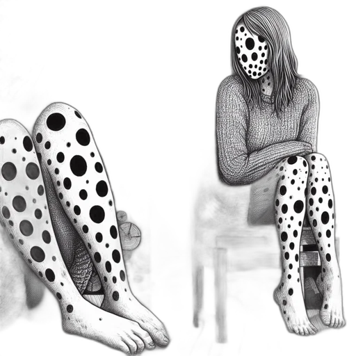 mask, shoes, concept art, pencil sketch transparent PNG cut-out
