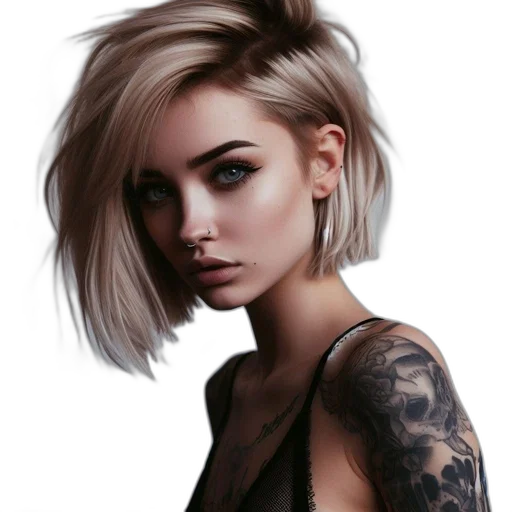 hair, face, jewelry, dress transparent PNG cut-out