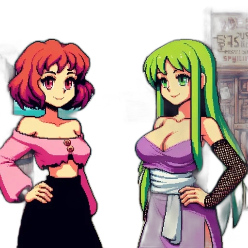 dress, pixel art, anime, concept art transparent PNG cut-out