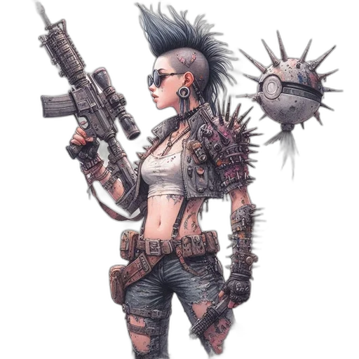 weapon, cyberpunk, concept art, fantasy art transparent PNG cut-out