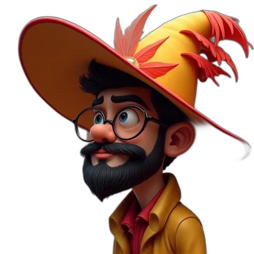 hat, staff, concept art, cartoon transparent PNG cut-out