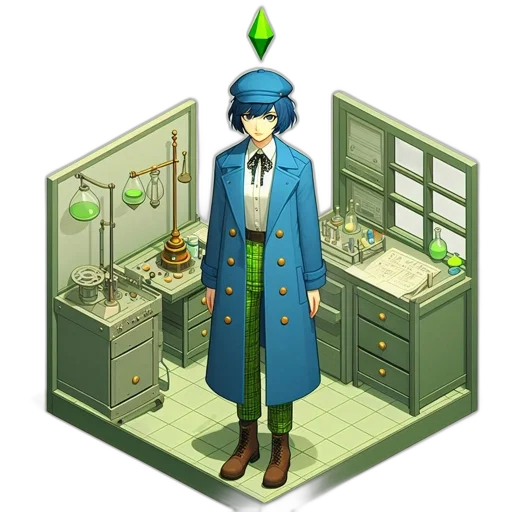 staff, jacket, furniture, hat transparent PNG cut-out