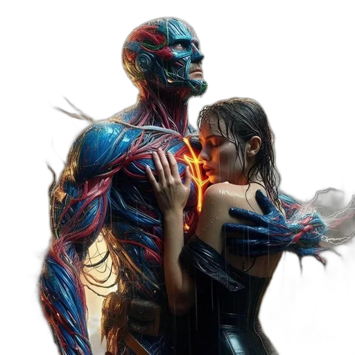robot, concept art, comic book art, cyberpunk transparent PNG cut-out