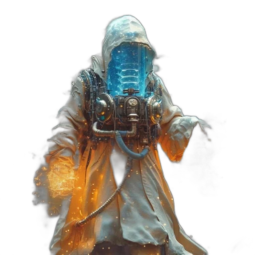jacket, robot, mask, creature transparent PNG cut-out