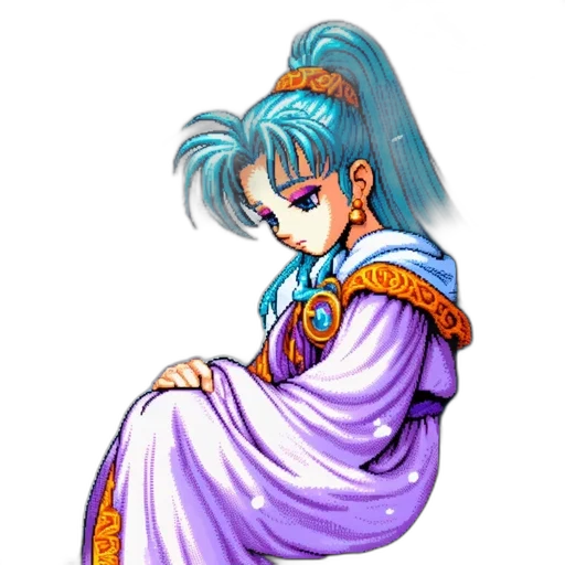 dress, staff, jewelry, vaporwave transparent PNG cut-out