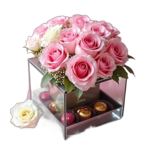 flower, jewelry, photorealistic, 3d render transparent PNG cut-out