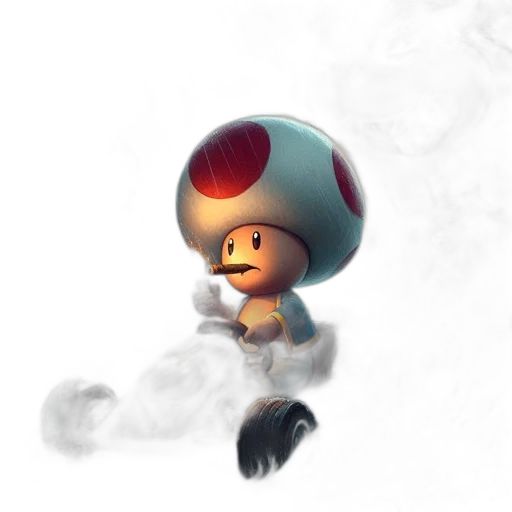 robot, hat, staff, creature transparent PNG cut-out