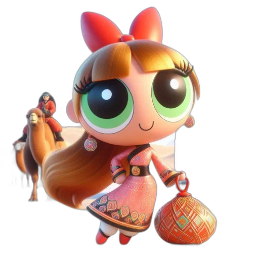 dress, staff, robot, creature transparent PNG cut-out