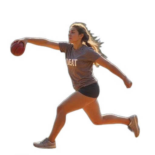 photorealistic, 3d render, female, thrower transparent PNG cut-out