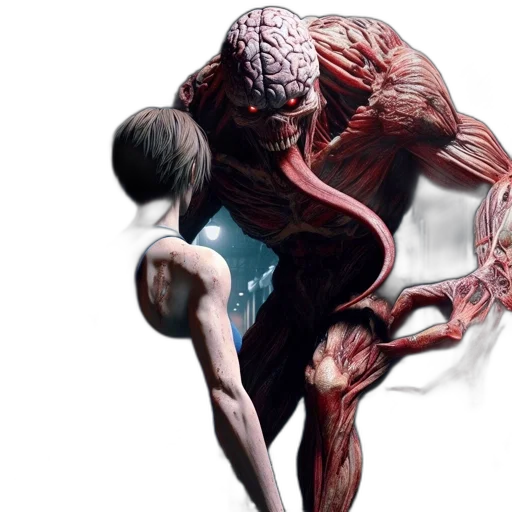 creature, concept art, comic book art, photorealistic transparent PNG cut-out