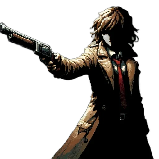 weapon, jacket, staff, comic book art transparent PNG cut-out