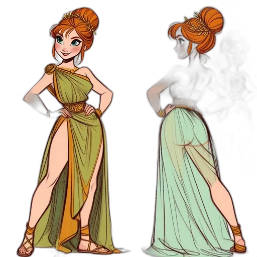 dress, concept art, fantasy art, cartoon transparent PNG cut-out