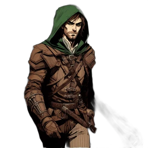 jacket, staff, comic book art, concept art transparent PNG cut-out