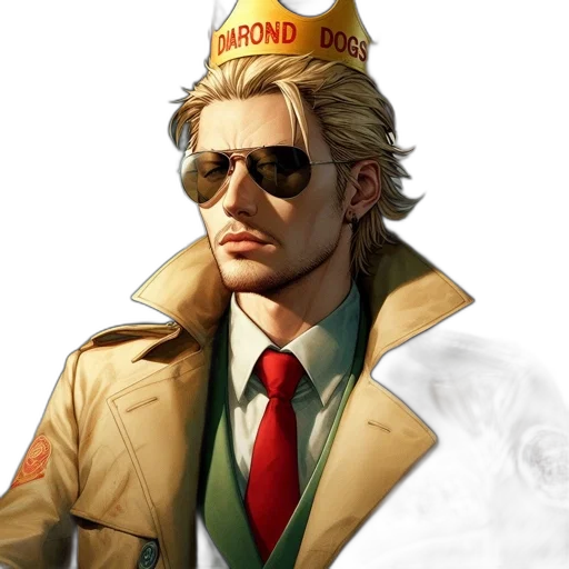 jacket, crown, hat, staff transparent PNG cut-out