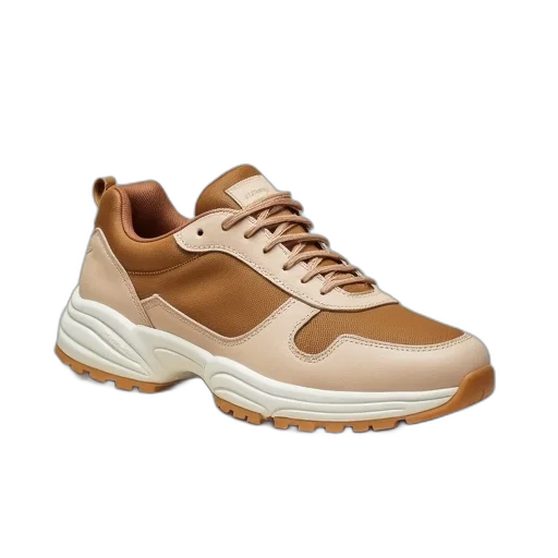 shoes, 3d render, earth tones, two transparent PNG cut-out