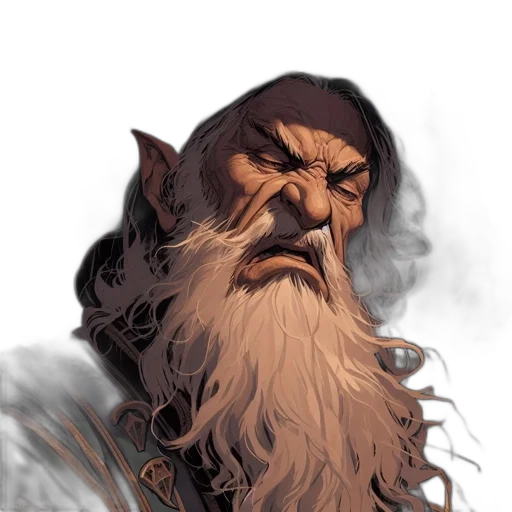 face, dragon, staff, fantasy art transparent PNG cut-out
