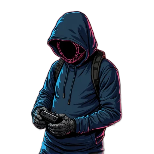 jacket, mask, staff, weapon transparent PNG cut-out