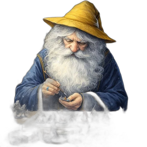 hat, dragon, staff, face transparent PNG cut-out