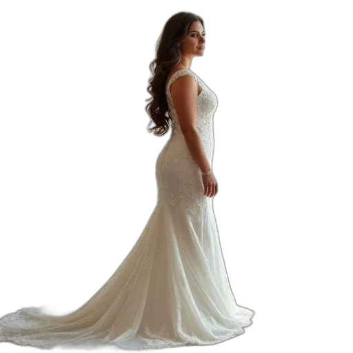dress, photorealistic, bride, posing transparent PNG cut-out
