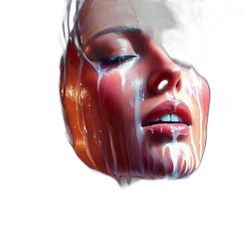 face, mask, photorealistic, oil painting transparent PNG cut-out