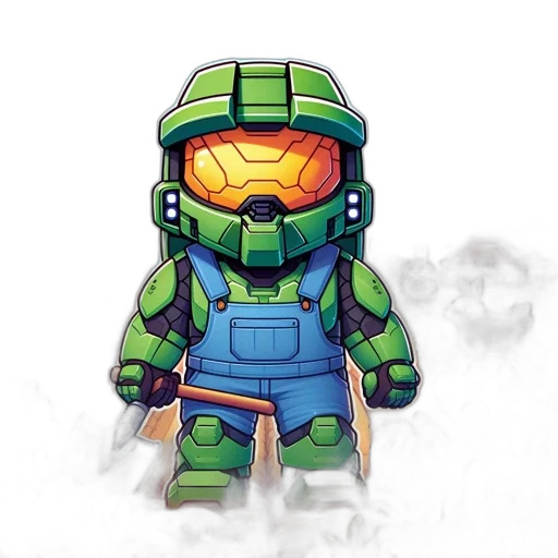 robot, concept art, pixel art, 3d render transparent PNG cut-out