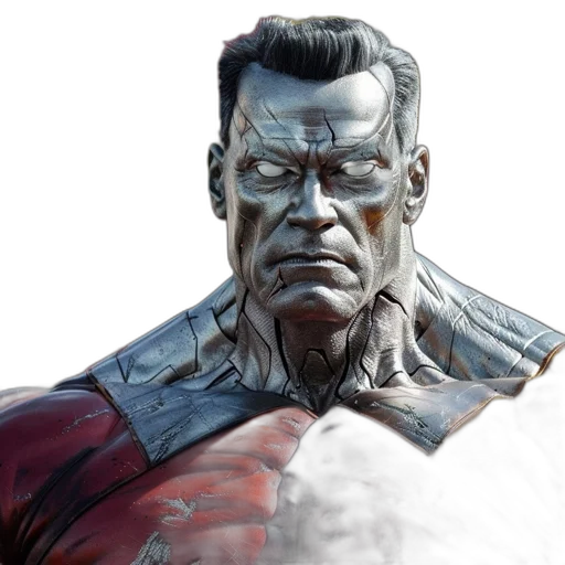 face, comic book art, concept art, 3d render transparent PNG cut-out