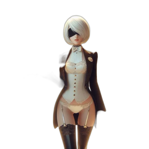 robot, dress, jacket, staff transparent PNG cut-out