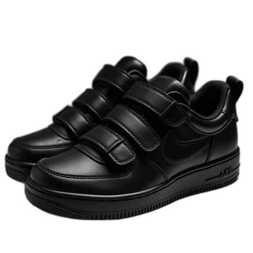 shoes, black, velcro, sneakers transparent PNG cut-out