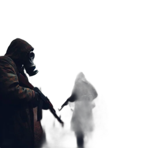 jacket, weapon, mask, staff transparent PNG cut-out