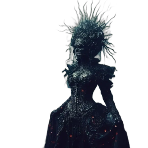 dress, crown, hair, creature transparent PNG cut-out