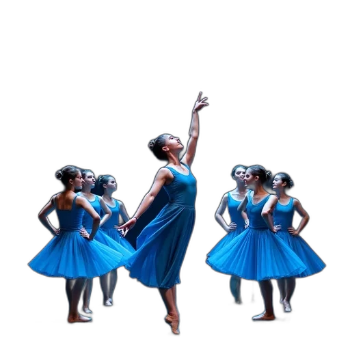 dress, concept art, 3d render, blue transparent PNG cut-out