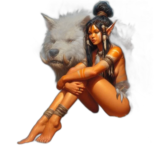 creature, animal, staff, fantasy art transparent PNG cut-out