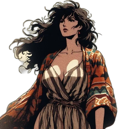 dress, comic book art, concept art, fantasy art transparent PNG cut-out