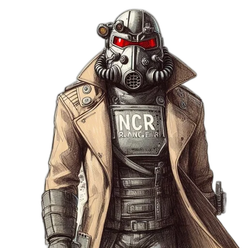 jacket, mask, robot, concept art transparent PNG cut-out