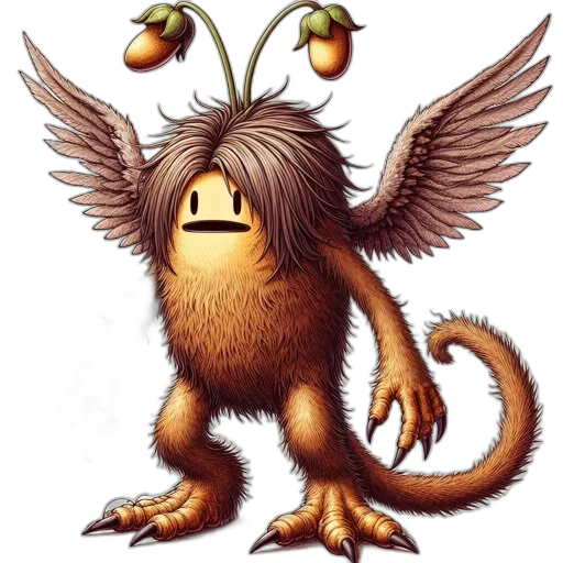 dragon, creature, animal, staff transparent PNG cut-out