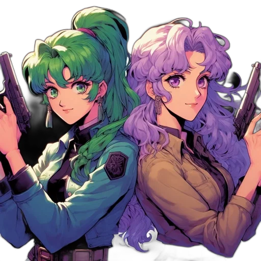 weapon, anime, vaporwave, cyberpunk transparent PNG cut-out