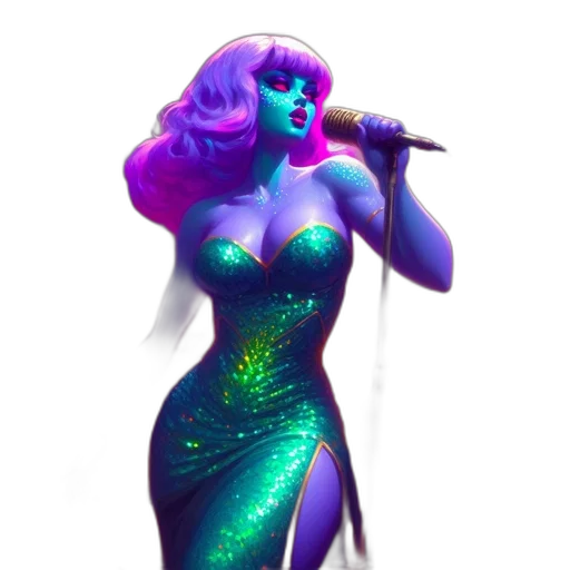 dress, concept art, vaporwave, 3d render transparent PNG cut-out
