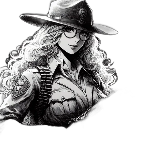 hat, jacket, weapon, comic book art transparent PNG cut-out