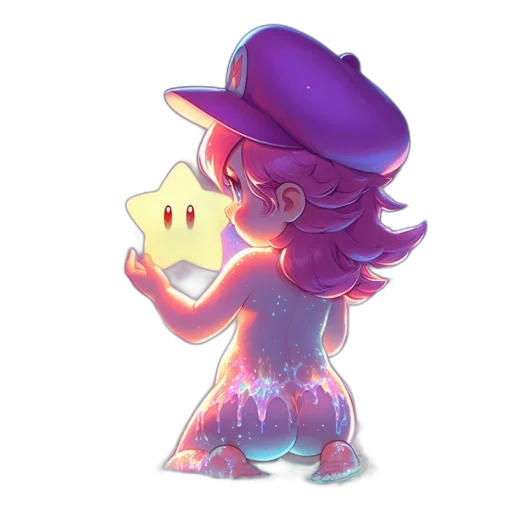 hat, dress, creature, staff transparent PNG cut-out