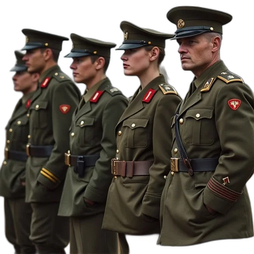 staff, jacket, military, men transparent PNG cut-out