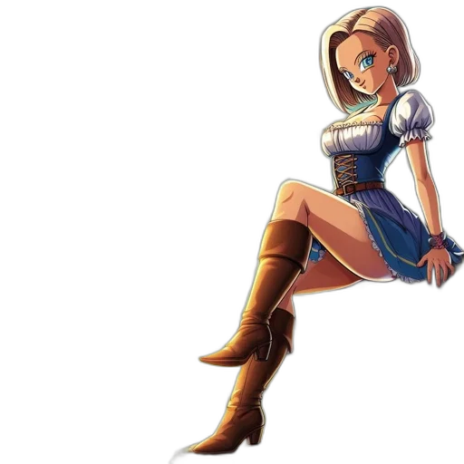 dress, staff, weapon, robot transparent PNG cut-out